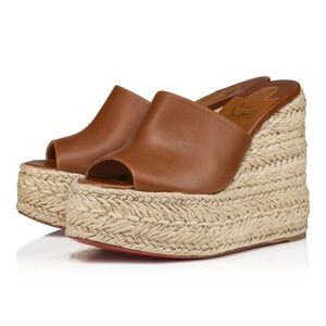Christian Louboutin Ariella Zeppa 130 mm Espadrilles Calf leather Cuoio